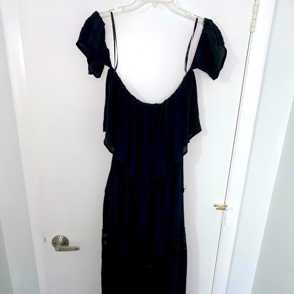 Lulus Black Off the Shoulder Maxi
